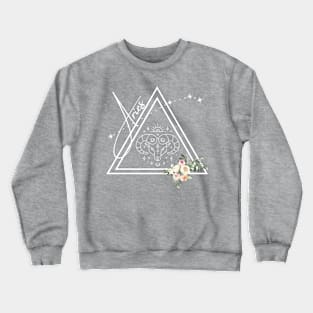 Aries Zodiac Signs Astrology Sun Dial Crewneck Sweatshirt